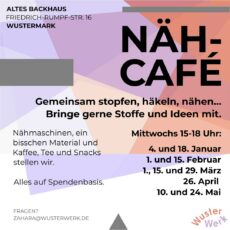 Das Nähcafé geht weiter! Neue Termine Januar-Mai 2023