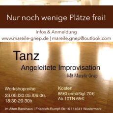 Workshopreihe Tanz: angeleitete Improvisation mit Mareile Gnep